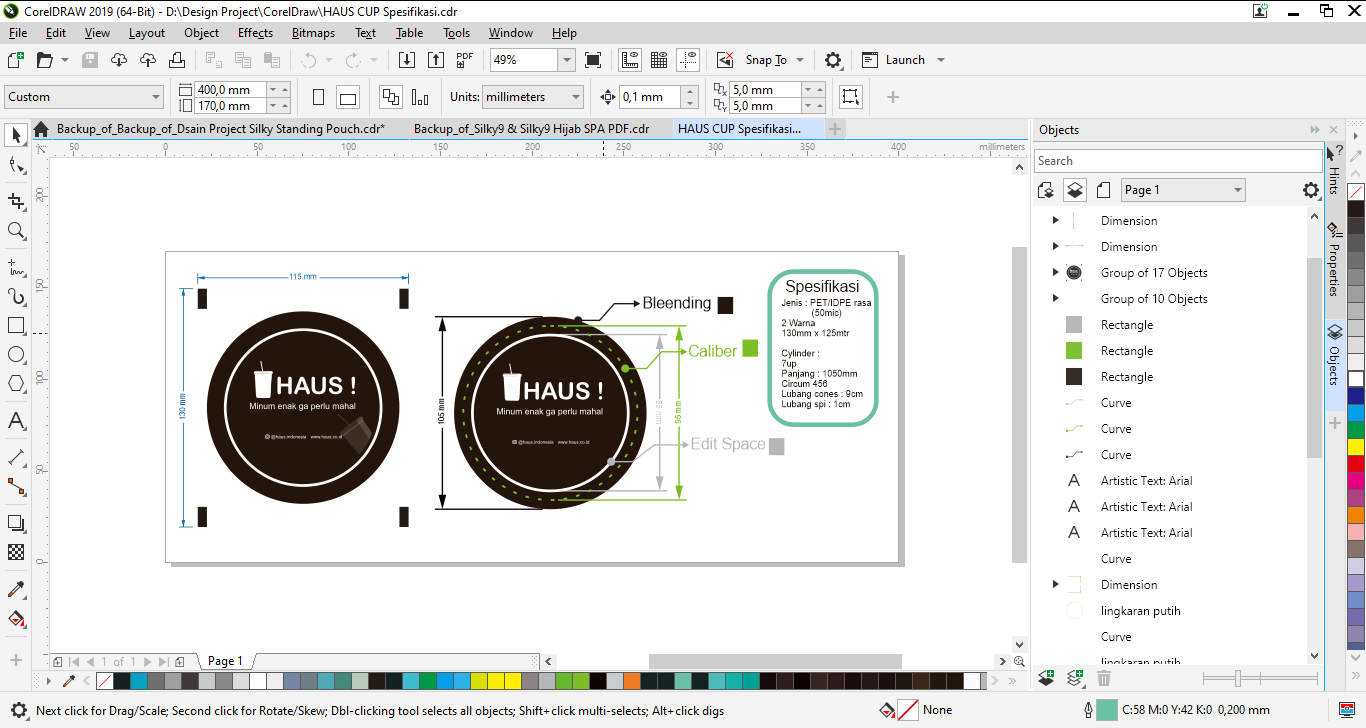 CorelDRAW 2019 (64-Bit) - D__Design Project_CorelDraw_Backup_of_Backup_of_Dsain Project Silky Standing Pouch.cdr_ 15_11_2019 15_01_47