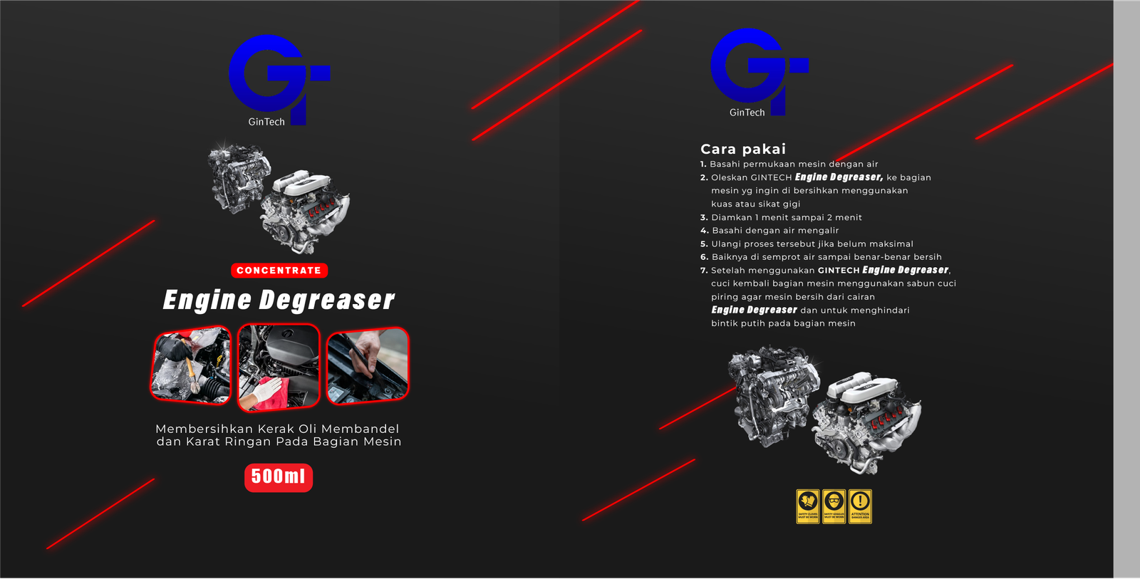 Desain Degreaser 500ml depan belakang